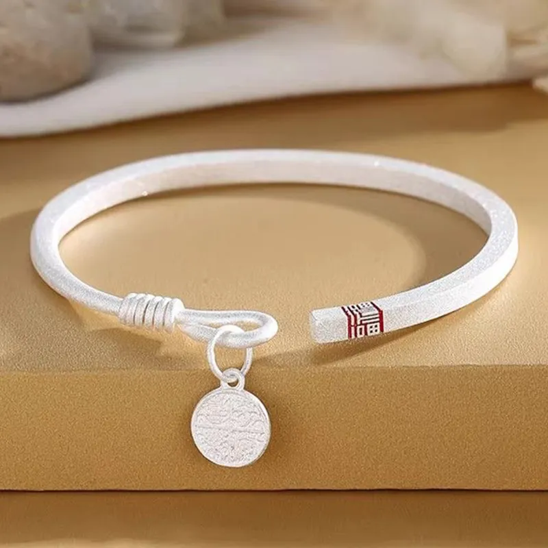 CHINA GOLD 999 Fine Silver Bangles Women's-1