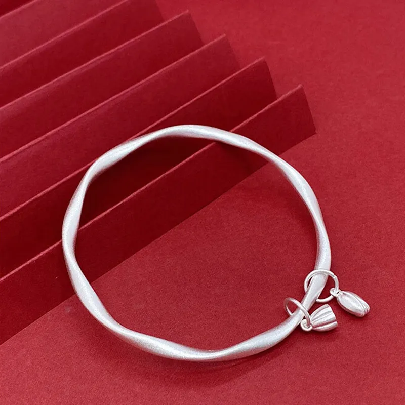 CHINA GOLD S999 Fine Silver Bangles Women's-1