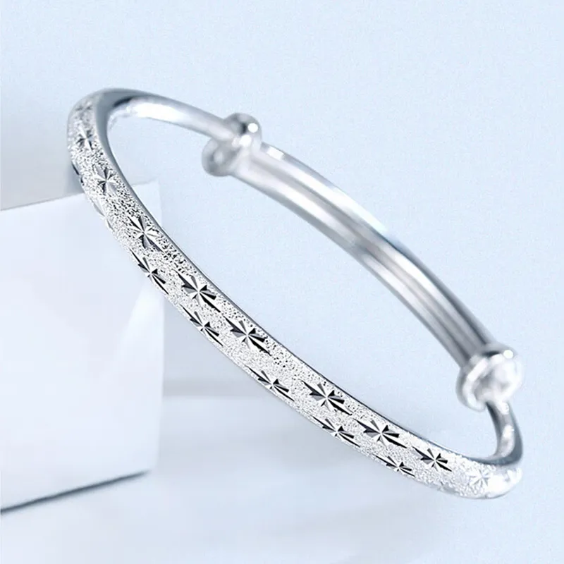 CHINA GOLD 999 Fine Silver Bangles Women's-2