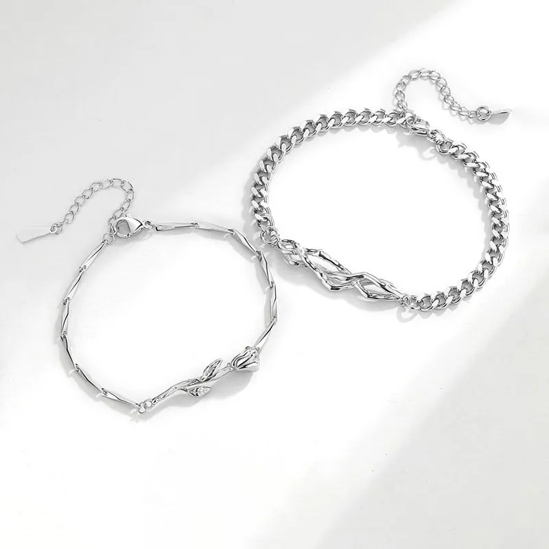 CHINA GOLD 925 Sterling Silver Bracelets Unisex-3