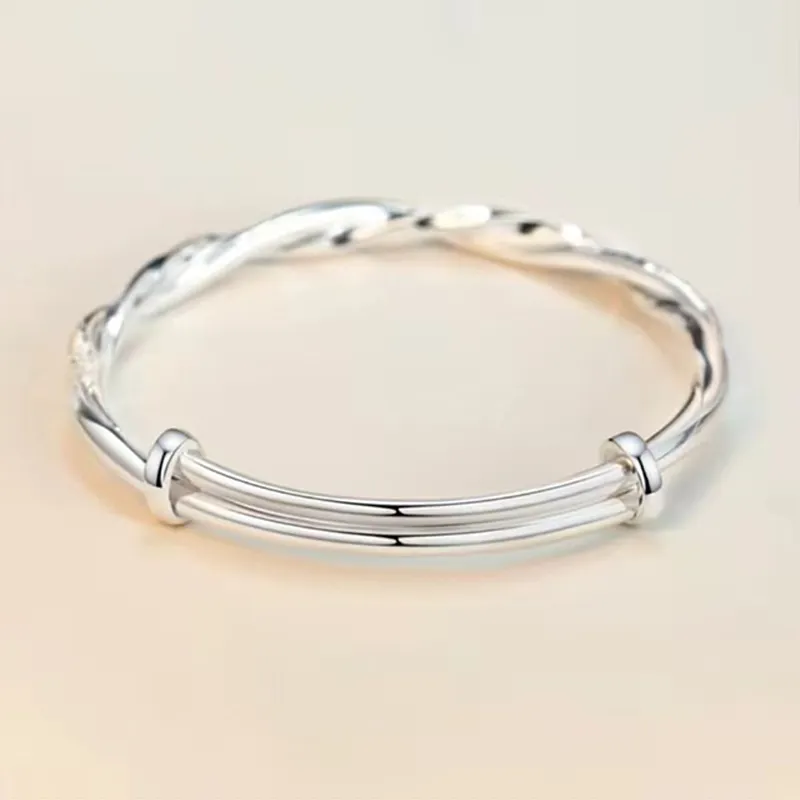 CHINA GOLD S999 Fine Silver Bangles Women's-2