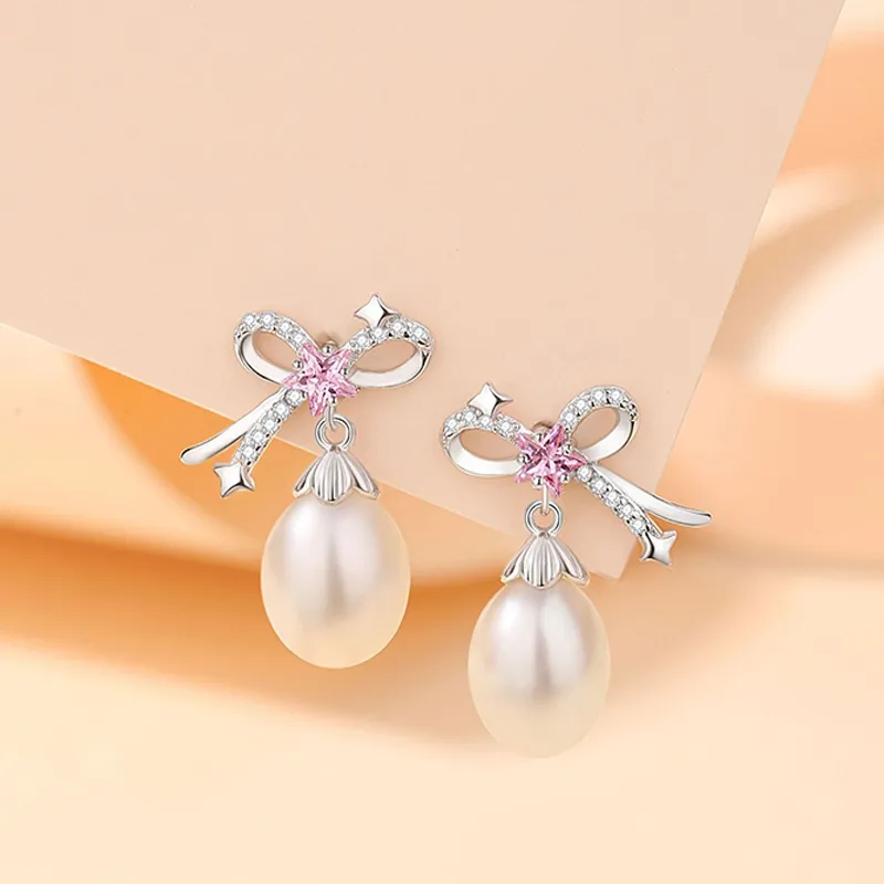 CHINA GOLD Pearl Stud Earrings Women's-2