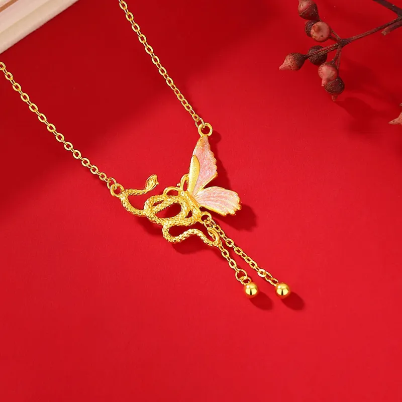 CHINA GOLD S999 Fine Silver Necklaces Women's-2