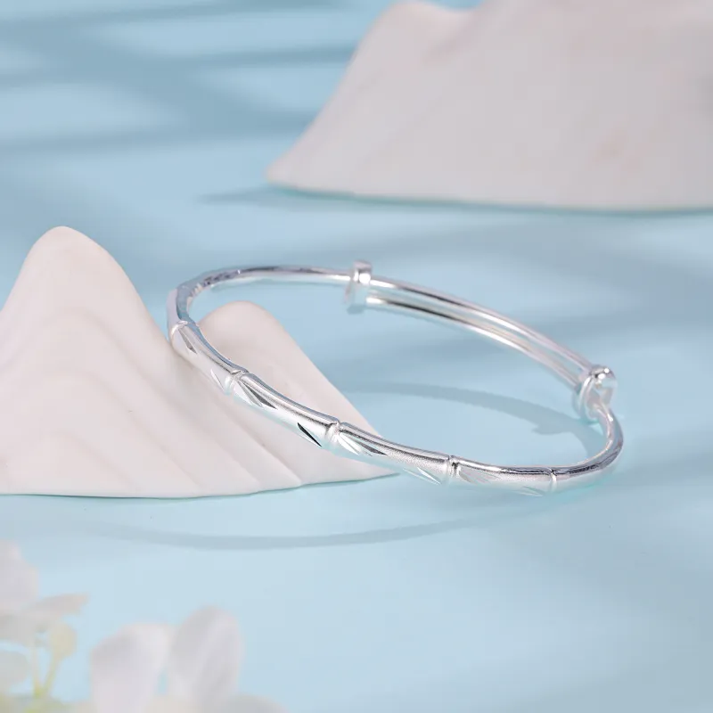 CHINA GOLD 999 Fine Silver Bangles Women's-2