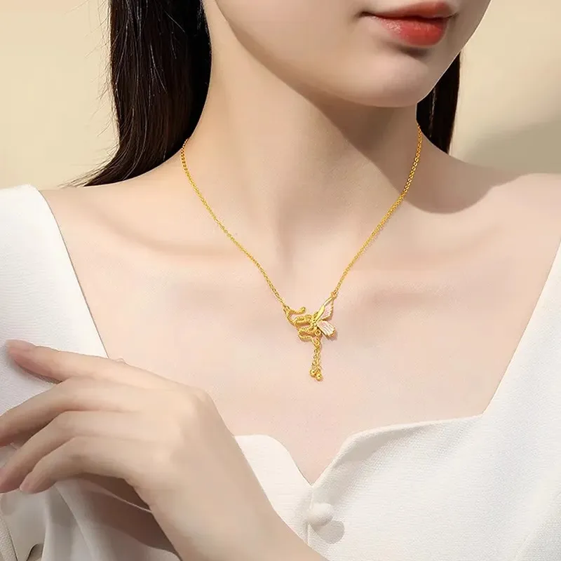 CHINA GOLD 999 Fine Silver Sterling Silver Necklaces Women's-1