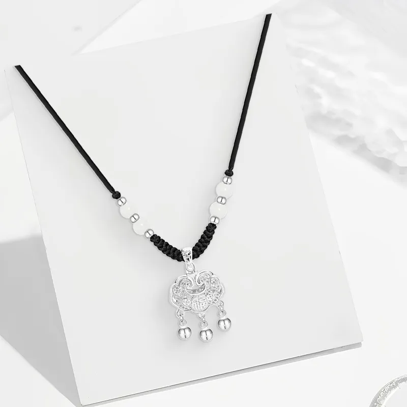 CHINA GOLD S999 Fine Silver Necklaces Women's-1