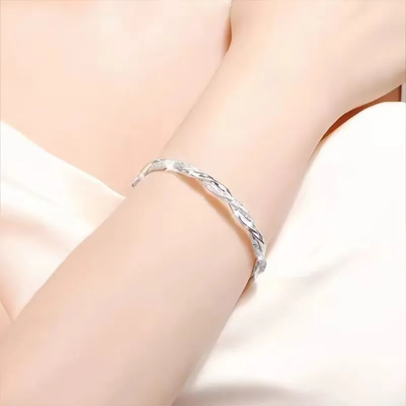 CHINA GOLD S999 Fine Silver Bangles Women's-1