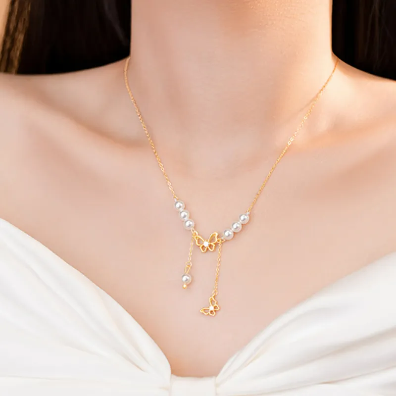 CHINA GOLD Pearl Necklaces Women's-2