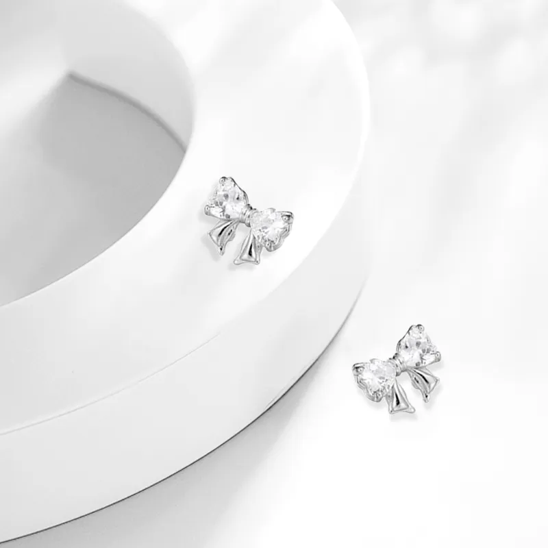 CHINA GOLD 925 Sterling Silver Stud Earrings Women's-2