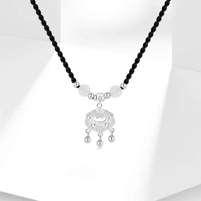 CHINA GOLD S999 Fine Silver Necklaces Women's-2
