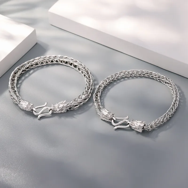 CHINA GOLD Sterling Silver Pure Silver Bracelets Men's-2