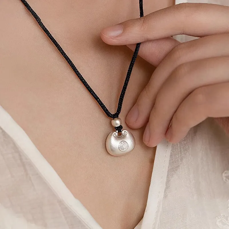CHINA GOLD S999 Fine Silver Sterling Silver Necklaces Unisex-2