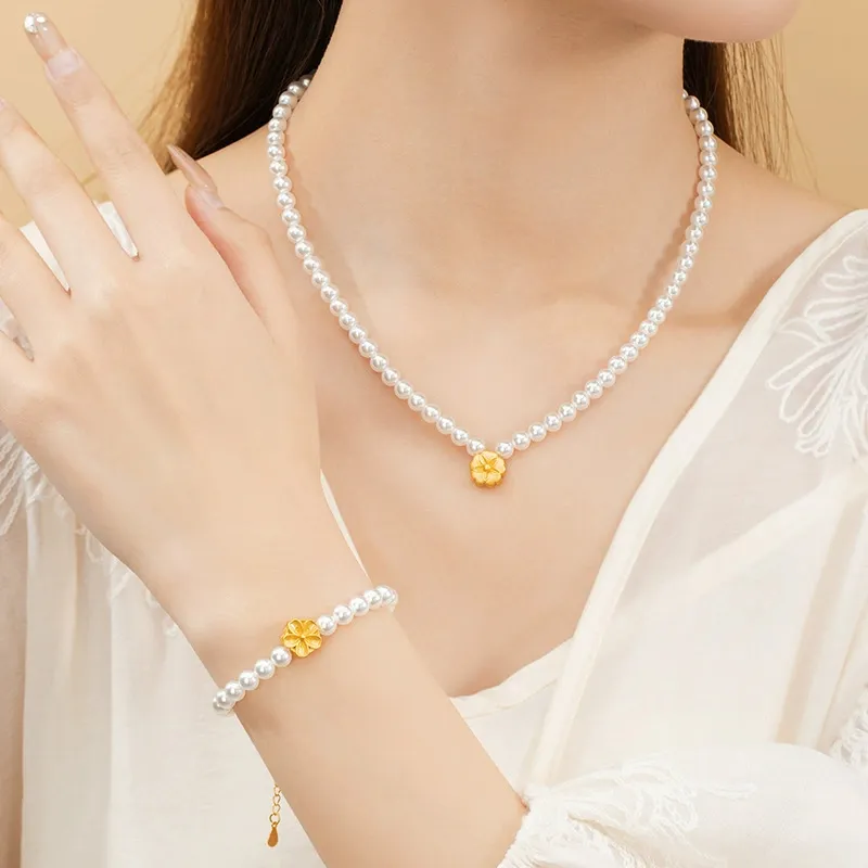 CHINA GOLD Pearl Necklaces Women's-5