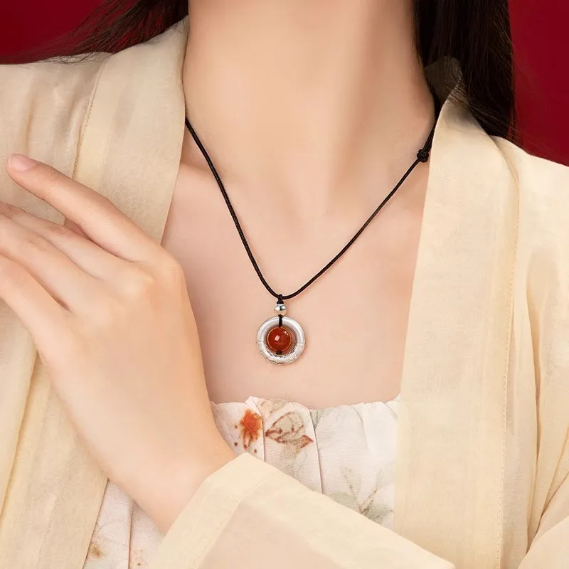 CHINA GOLD S 999 Fine Silver Sterling Silver Necklaces Women's-1