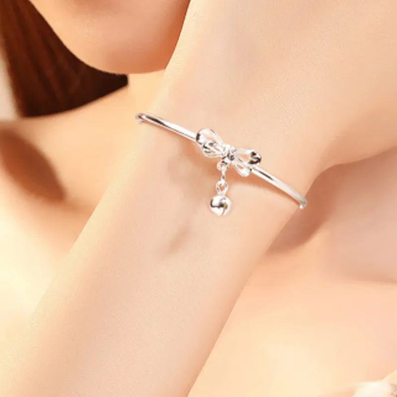 CHINA GOLD S999 Fine Silver Bangles Women's-1