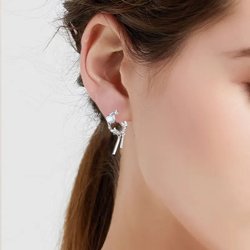 CHINA GOLD S925 Silver Earrings Women's-1