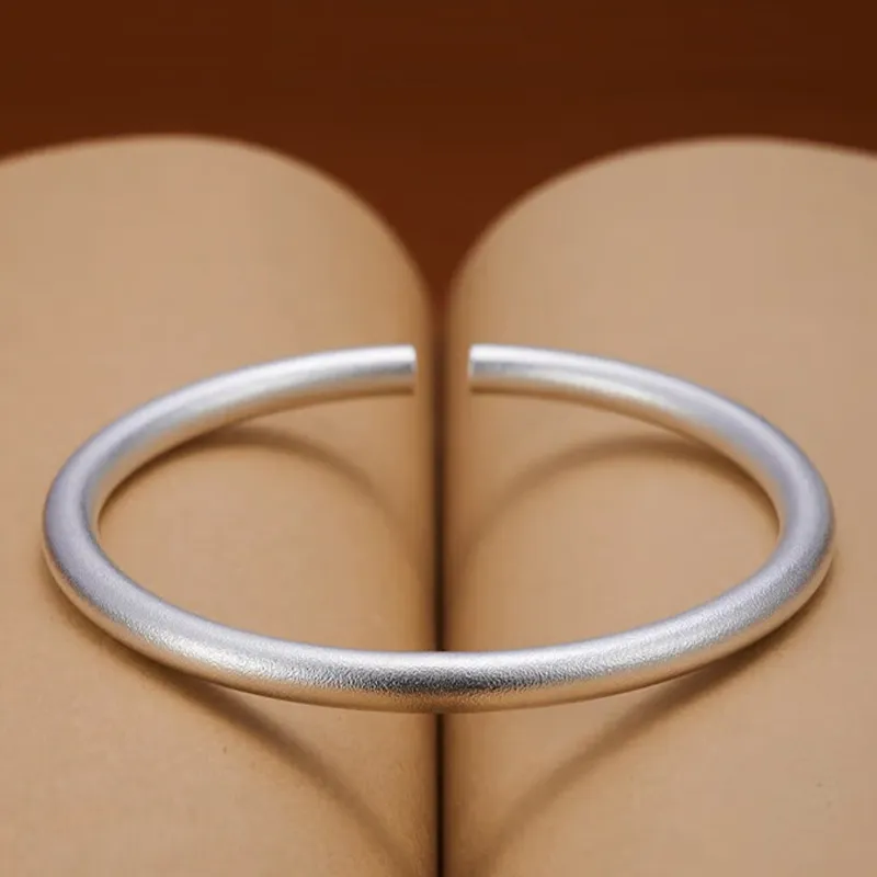 CHINA GOLD S999 Fine Silver Bangles Women's-2