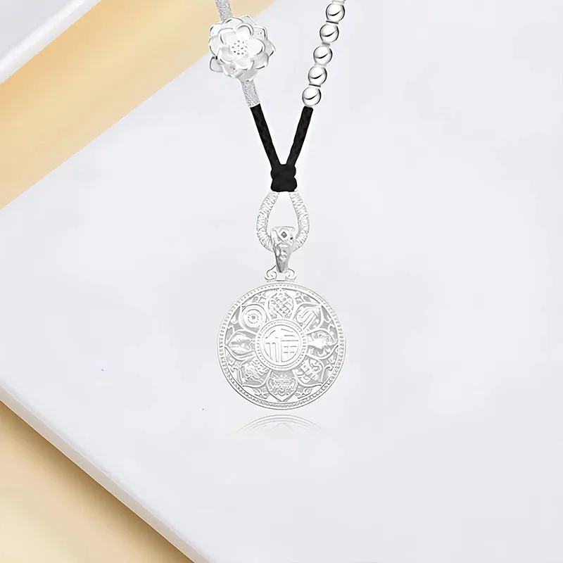 CHINA GOLD 999 Fine Silver Necklaces Unisex-2