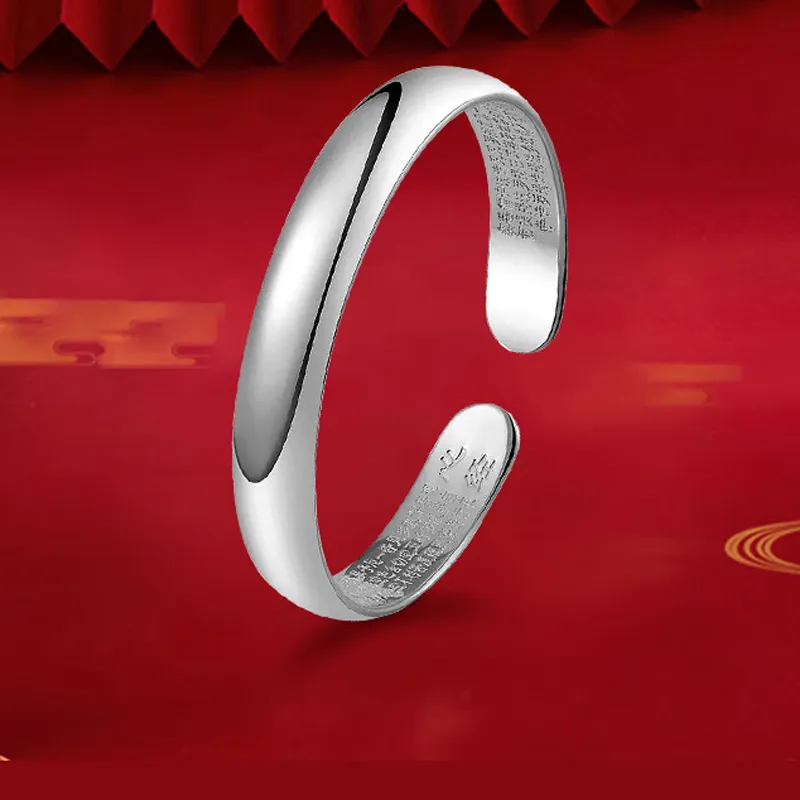 CHINA GOLD S999 Fine Silver Bangles Women's-2