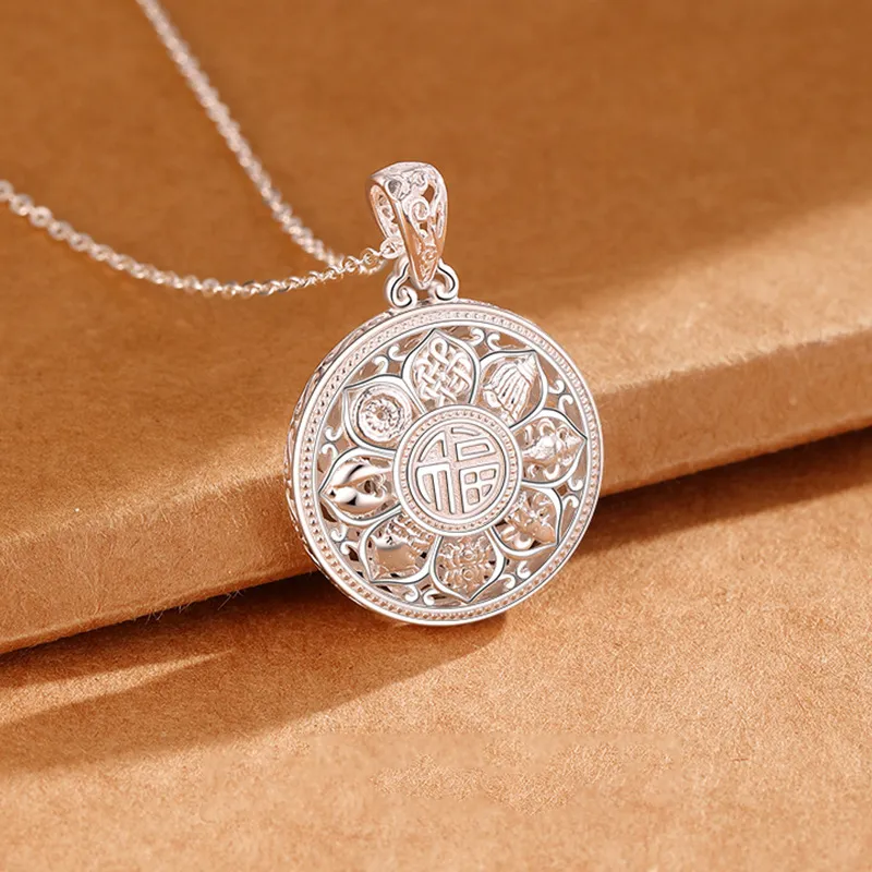 CHINA GOLD S999 Fine Silver Necklaces Women's-3