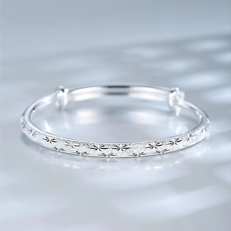 CHINA GOLD 999 Fine Silver Bangles Women's-3