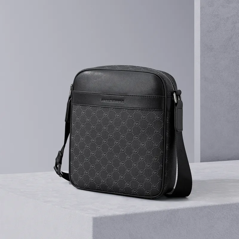 FAIRWHALE PVC Crossbody Bag, Shoulder Bag Regular Men's Black-6