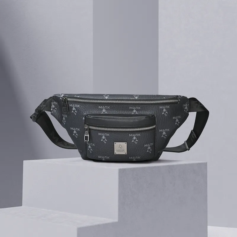 FAIRWHALE PVC Sling Bag, Fanny Pack Unisex Black-4