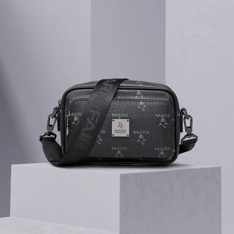 FAIRWHALE PVC Shoulder Bag, Crossbody Bag Unisex Black-5