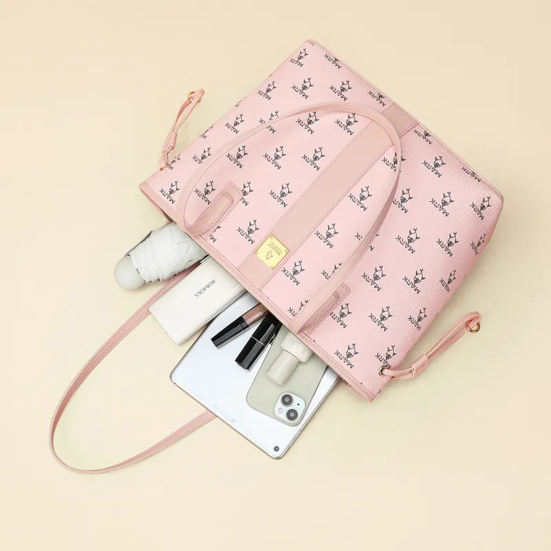 FAIRWHALE PVC Shoulder Bag, Crossbody Bag Women's Pink/Black-1