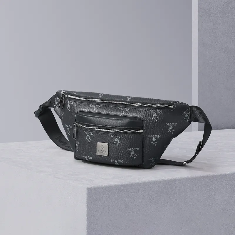 FAIRWHALE PVC Sling Bag, Fanny Pack Unisex Black-5