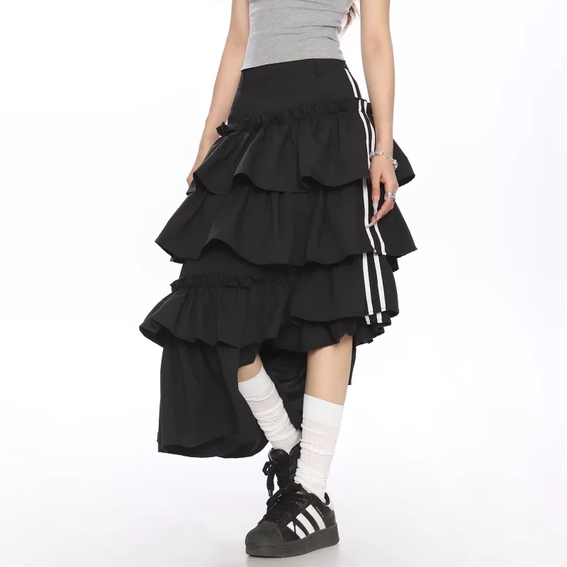 YINLEI Casual Long Skirt Women's Black-5