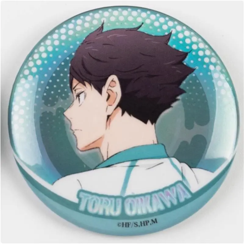 MOUXUYY Haikyuu!! Characters Laser Badge 58MM Hajime Iwaizumi, Shoyo Hinata, Tobio Kageyama, And Characters. Badges-1