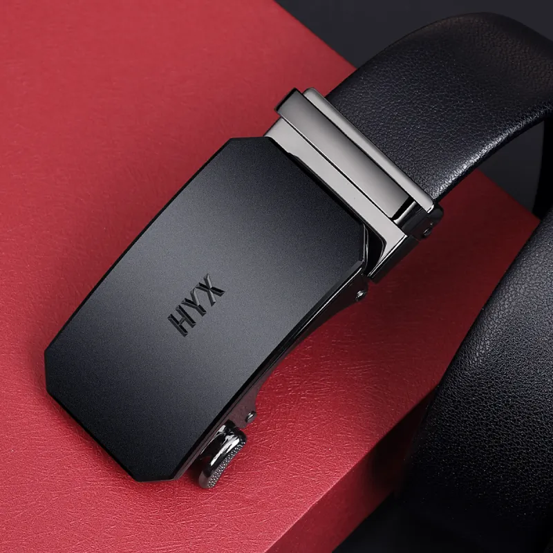 H YXIANG Split Cow Leather With Transferred Pattern Leather Belts Men's 3.5cm-3