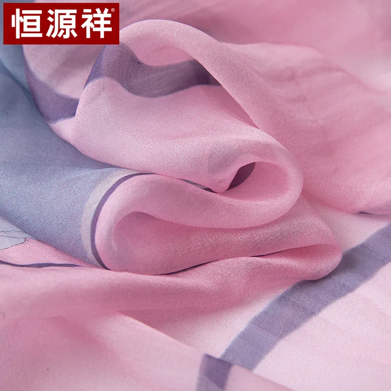 H YXIANG Silk Scarves Women's-16