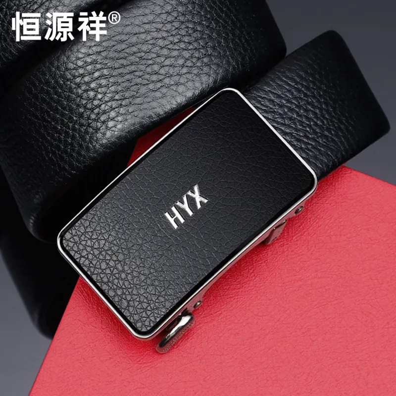 H YXIANG Cow Leather Belts Men's 3.5cm-5