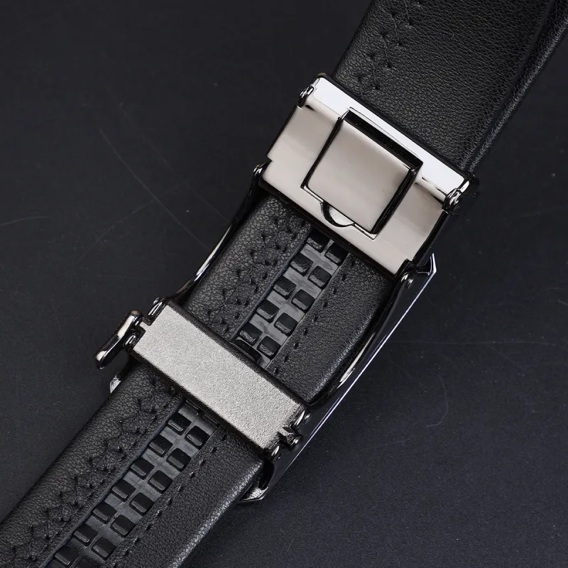 H YXIANG Split Cow Leather With Transferred Pattern Leather Belts Men's 3.5cm-5