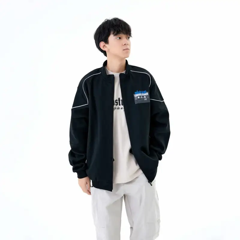 OTB Baseball Jacket Unisex Black-3