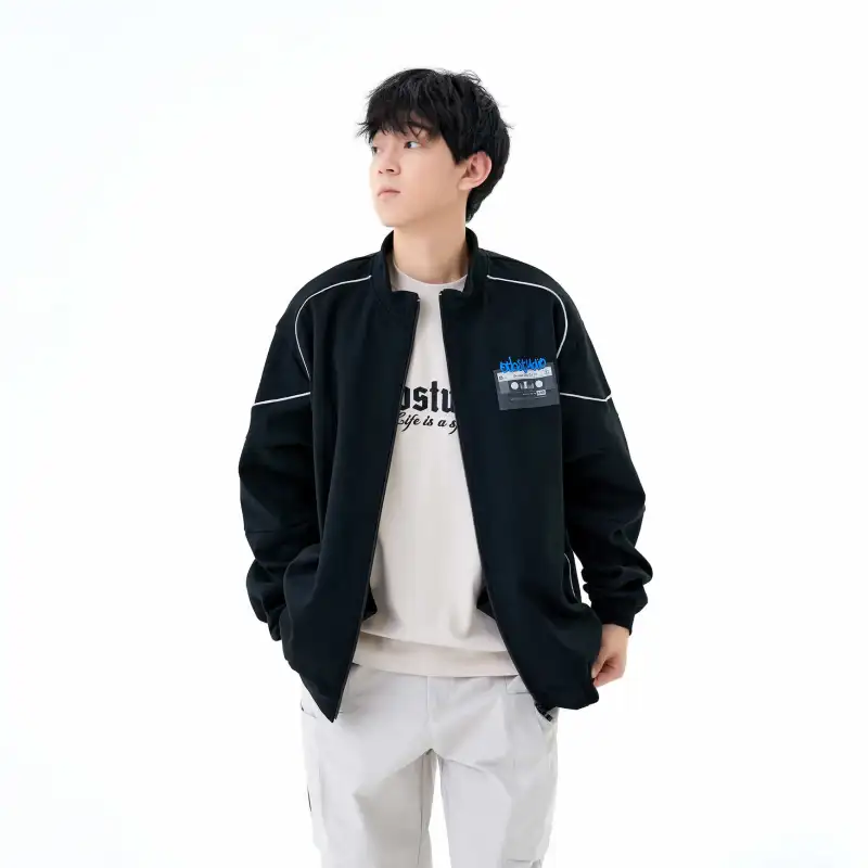 OTB Baseball Jacket Unisex Black-4