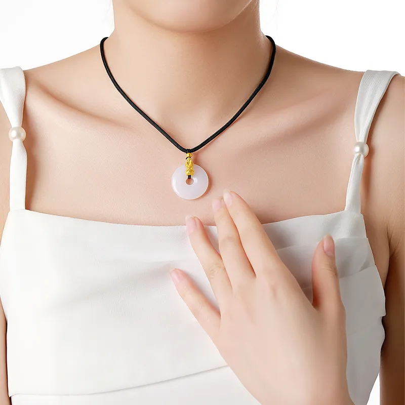 CHINA GOLD Chalcedony Necklaces Unisex-4