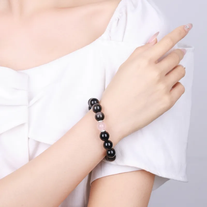 CHINA GOLD Natural Obsidian Bracelets Unisex-5