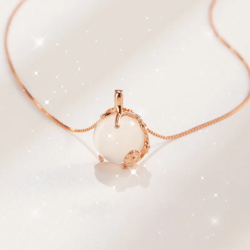 CHINA GOLD Chalcedony Necklaces Women's-3
