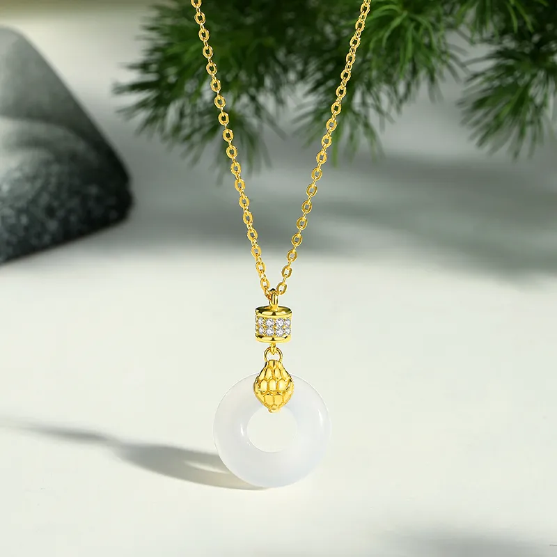 CHINA GOLD Chalcedony Necklaces Women's-4