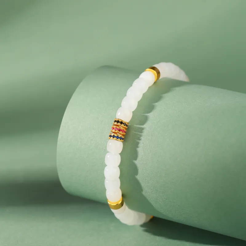 CHINA GOLD Hetian Jade Bracelets White Jade Unisex-3
