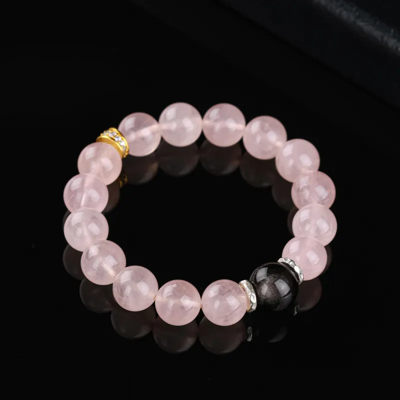 CHINA GOLD Natural Obsidian Bracelets Unisex-15