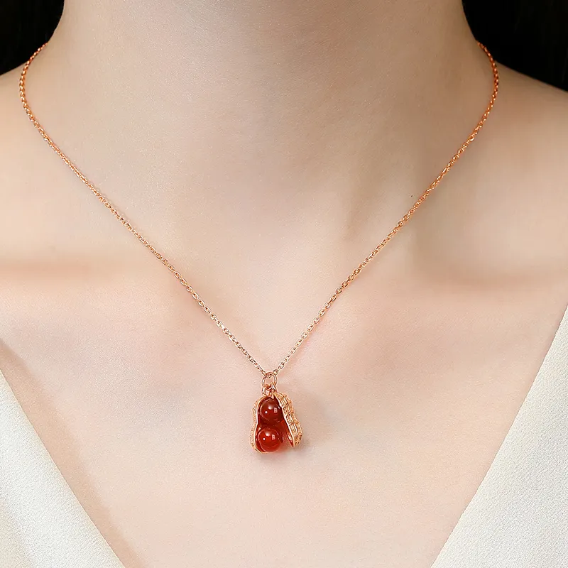 CHINA GOLD Agate Jade Necklaces Women's-4