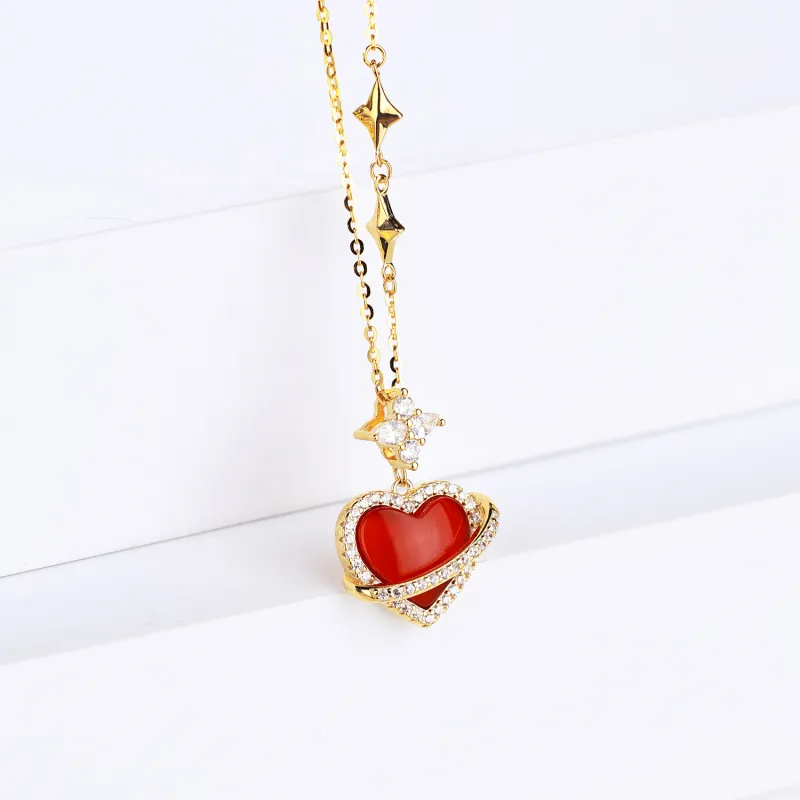 CHINA GOLD Agate Necklaces Women's-2
