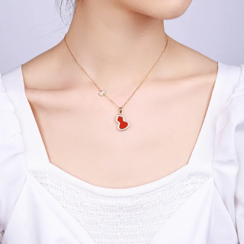 CHINA GOLD Agate Necklaces Women's-5