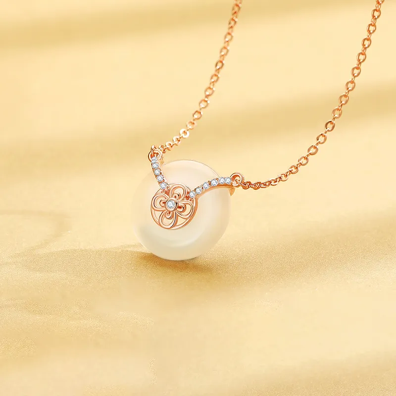 CHINA GOLD Chalcedony Necklaces Women's-3