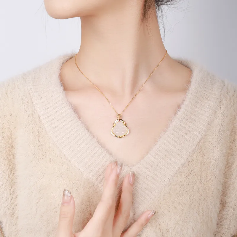 CHINA GOLD Agate Necklaces Women's-5