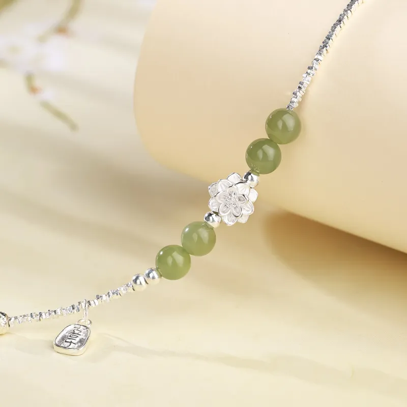 CHINA GOLD Hetian Jade Bracelets Pale Greenish White Jade Women's-4